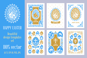 Easter Greeting Cards Templates, a Card Template by Vector beauty