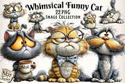 Whimsical Funny Cat Clipart, an Illustration by Dream Creation (Thumbnail 1 of 6)