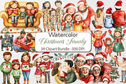 Christmas Family Clipart, an Illustration by DreamCafeArt (Thumbnail 1 of 5)