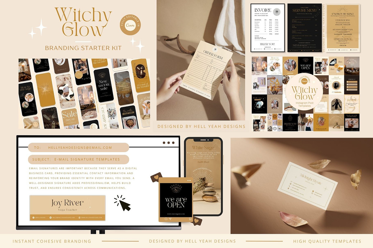 Witchy Glow Branding Starter Kit, a Social Media Template by Hell Yeah Designs (Photo 3 of 17)