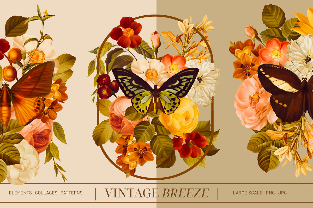 Vintage Breeze Floral Collage Art, a Decorative Illustration by Eclectic Anthology (Photo 1 of 10)
