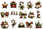 Whimsical Christmas  Clipart Bundle, an Illustration by Designworld (Thumbnail 2 of 5)