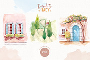 Travel to Italy. Watercolor Clipart, an Illustration by VerAna (Thumbnail 3 of 11)