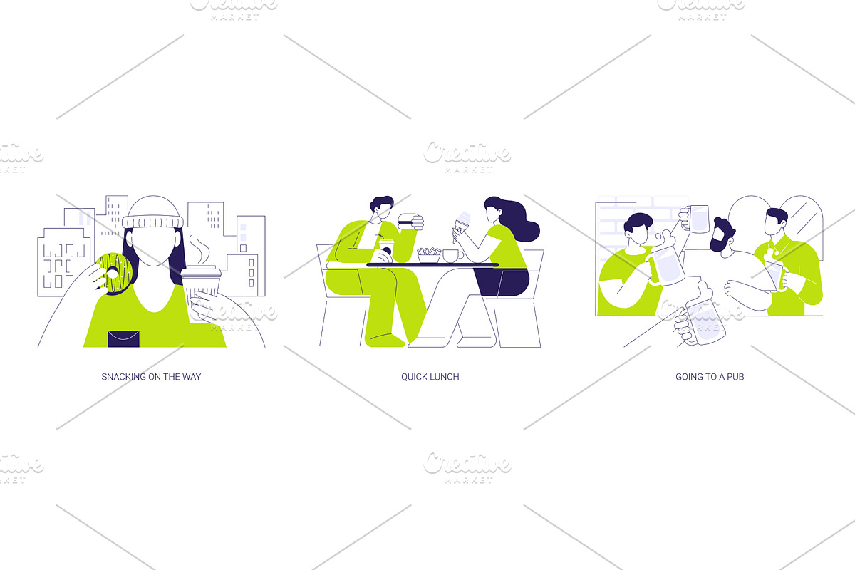 Urban meal isolated cartoon vector, a Person Illustration by Visual Generation