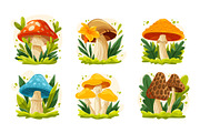 Cozy Mushroom Vector Set, an Object Illustration by Thkatefox (Thumbnail 1 of 4)