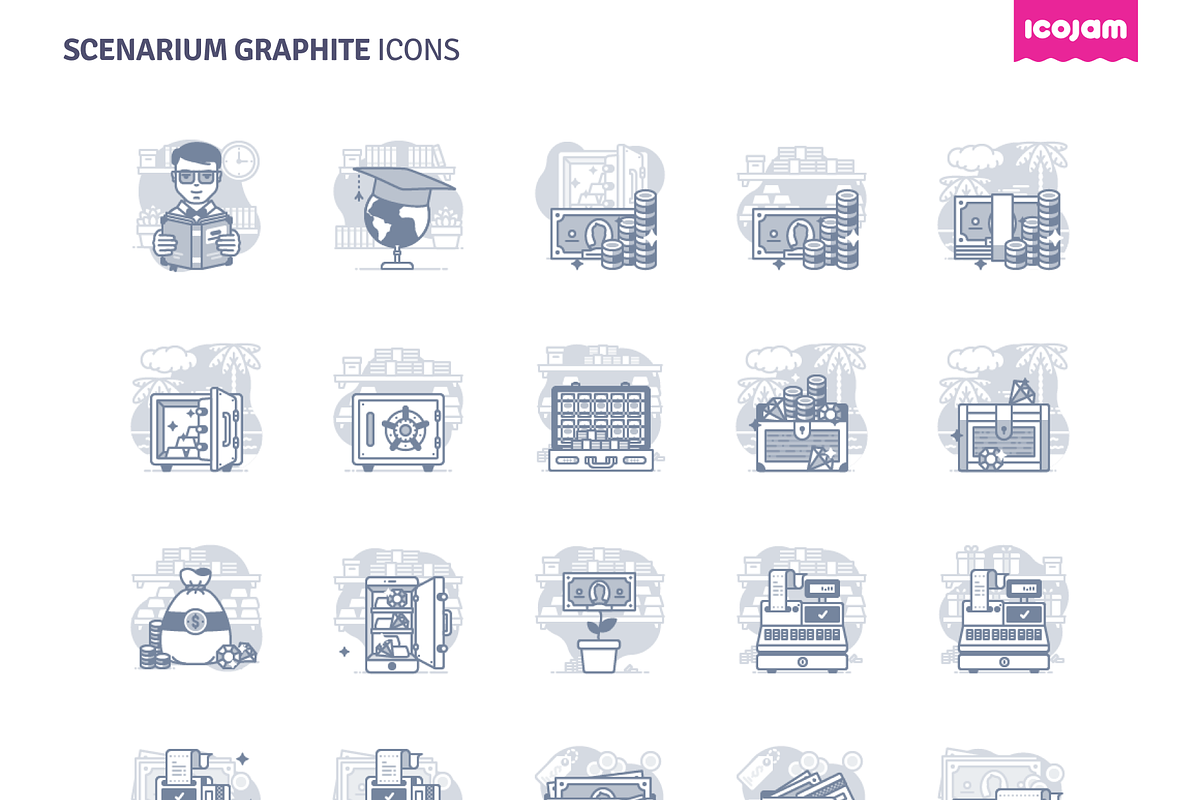 1000 Scenarium Graphite icons, a Duotone Icon by Icojam store (Photo 9 of 13)