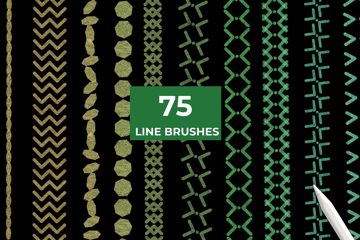Linear brushes patterns Procreate, a Brush Add-On by Graphics Resources (Photo 7 of 15)