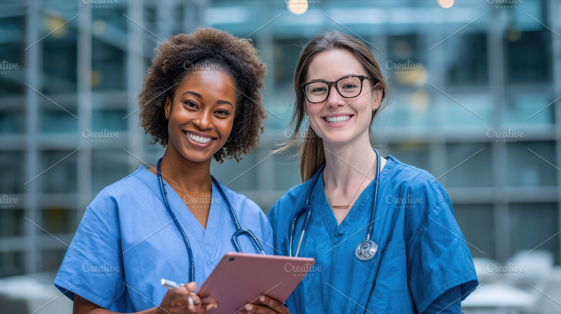 Health pros smile outside, a Photo by Beautiful things