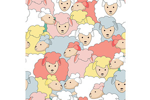 Cute nursery seamless pattern of, an Animal Illustration by Toltemara