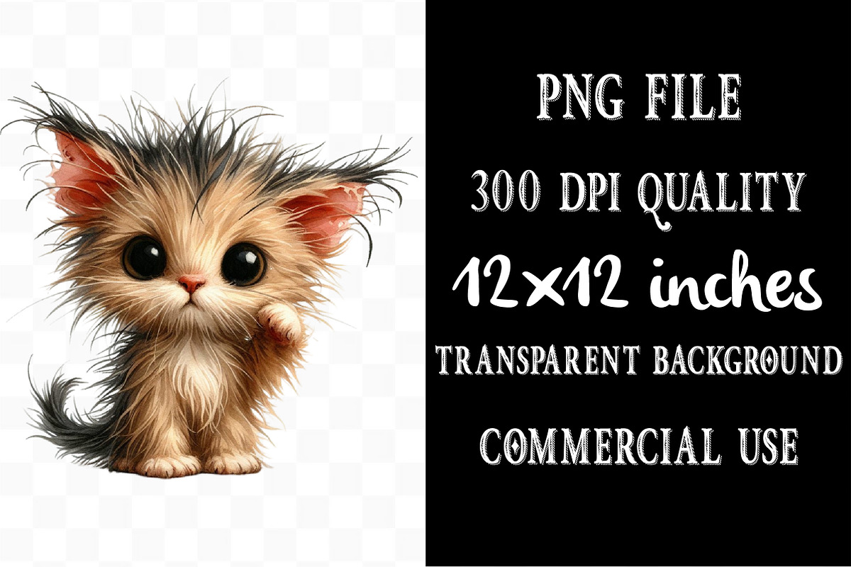 Quirky Crazy Cats Sublimation PNG, an Illustration by Designking (Photo 4 of 4)
