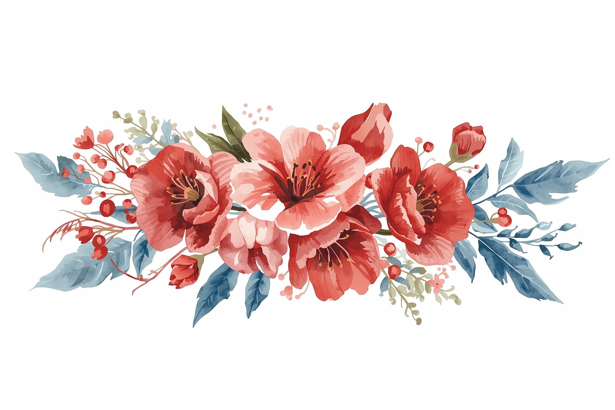 Spring Watercolor Flowers, an Illustration by jahid234 (Photo 8 of 15)