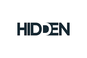 Hidden text logo with d hidden
