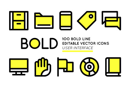 BOLD Basic User Interface Icons, an Outline Icon by Side Project