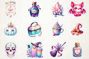Halloween Girly Witch Vibes Clipart, an Illustration by RobertsArt (Thumbnail 5 of 7)