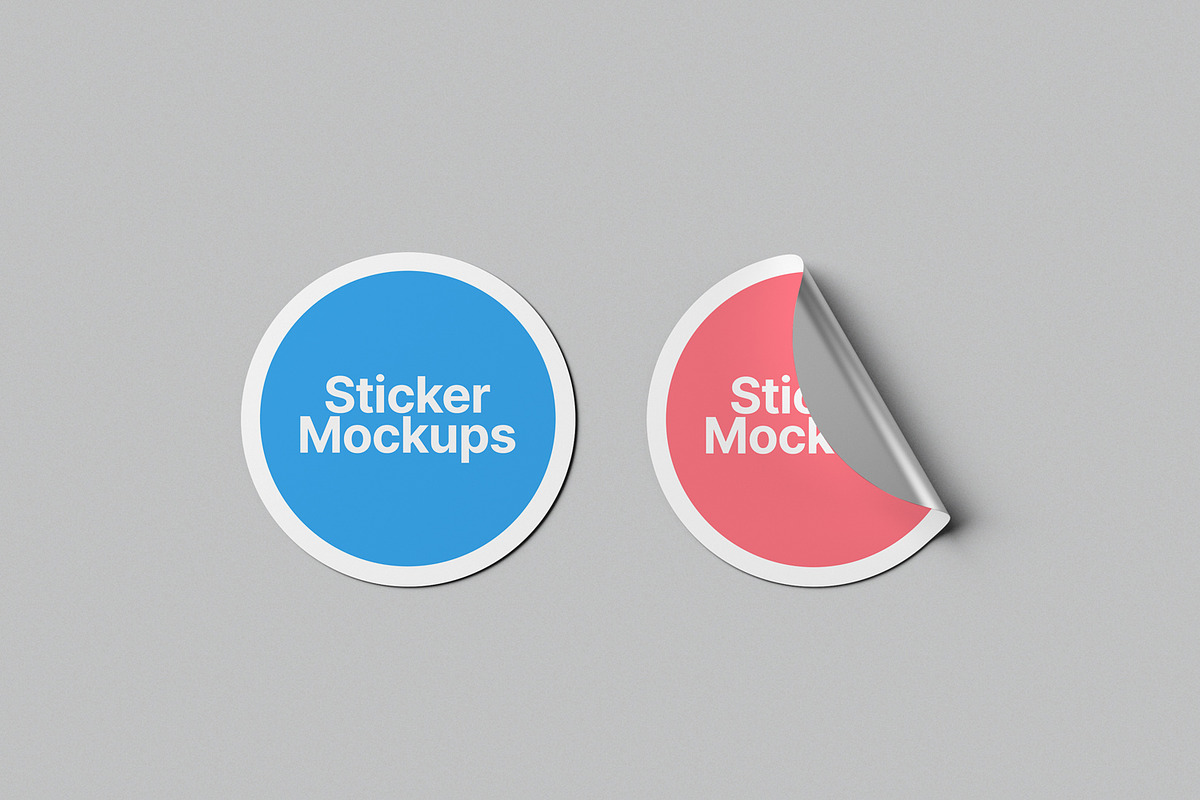 Round Sticker Mockups, a Print Template by artimasa (Photo 5 of 6)