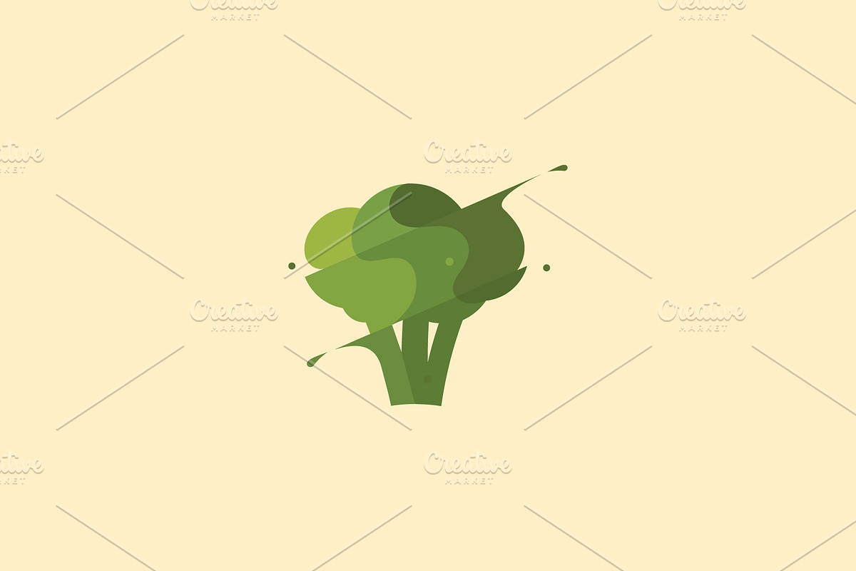 Broccoli vector logo, a Templates & Theme by Himalia1