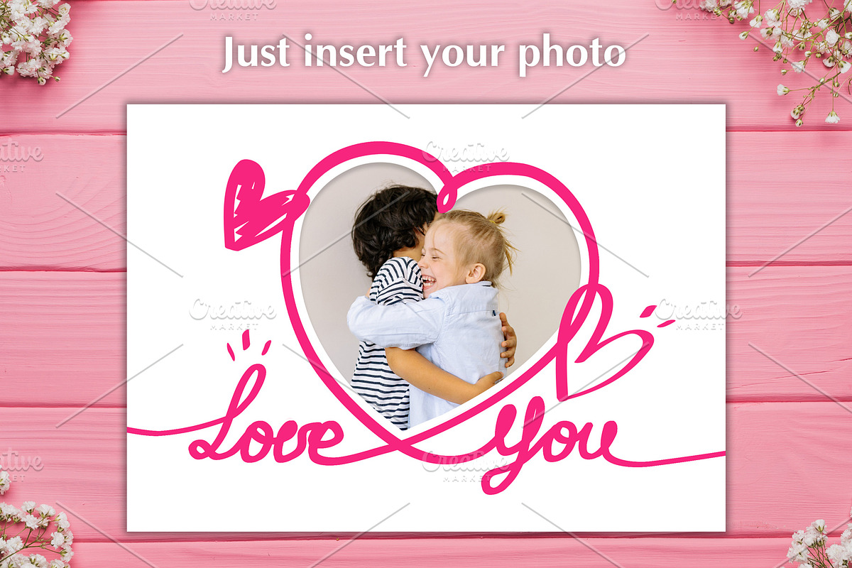 Sweet Heart Love Card PSD Template, a Card Template by PSD templates and Photos (Photo 2 of 4)