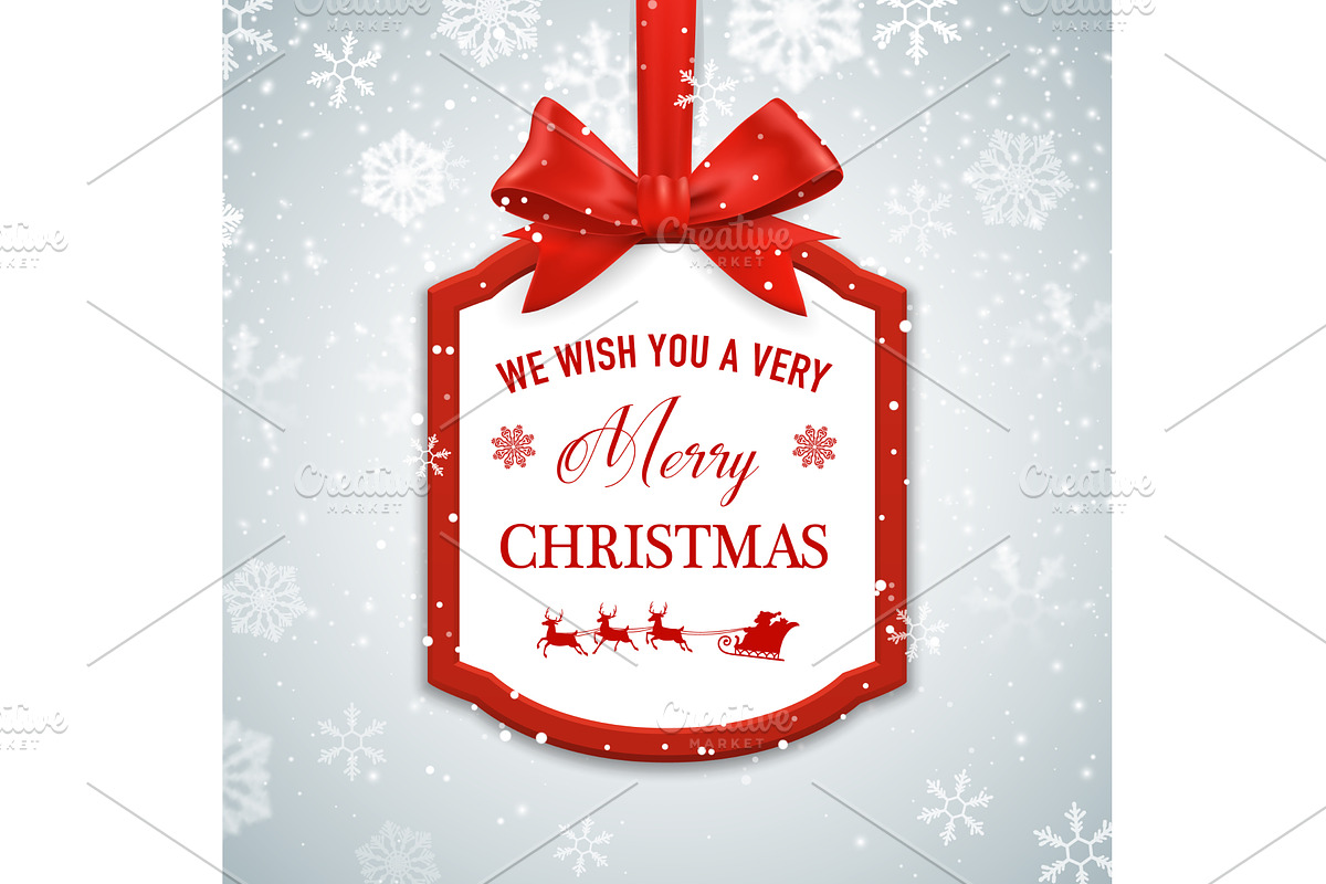 Christmas frame, red bow, a Decorative Illustration by Vector Tradition (Photo 1 of 3)