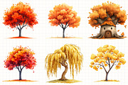 Watercolor Autumn Trees Clipart, an Illustration by Libby Wishes (Thumbnail 6 of 6)