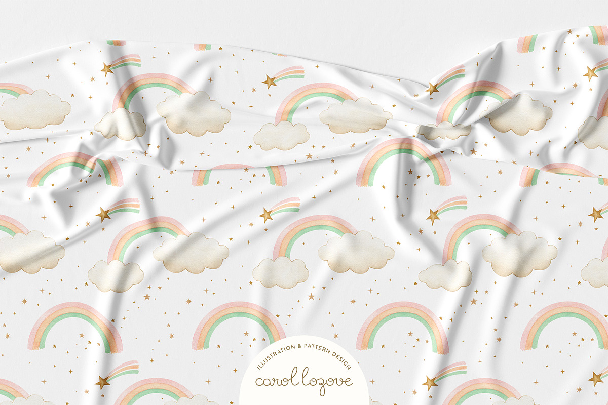 Watercolor Magic Rainbow Unicorn Set, a Decorative Illustration by Carol Lozove (Photo 49 of 74)
