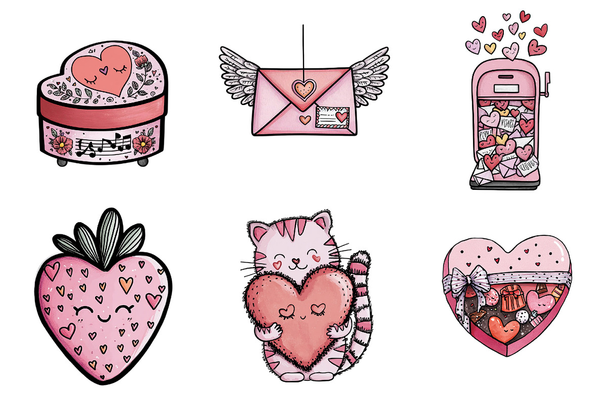 Cute Valentine Clipart, an Illustration by Design Market (Photo 4 of 4)