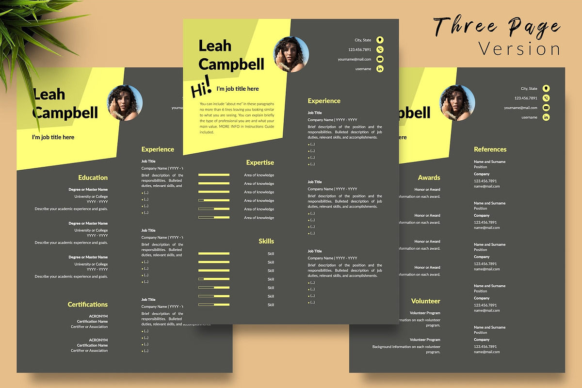 Modern Resume Design / CV - Leah, a Resume Template by Templates Design Co. (Photo 4 of 17)