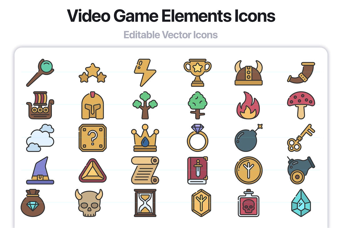 100 Video Game Elements Icons, an Outline Icon by Juicy Icons (Photo 6 of 6)