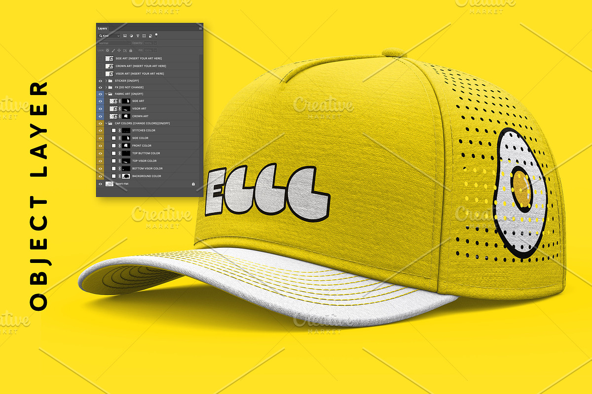 Customizable Sports Cap Mockup PSD, a Hat Mockup by LESZ Design (Photo 2 of 4)