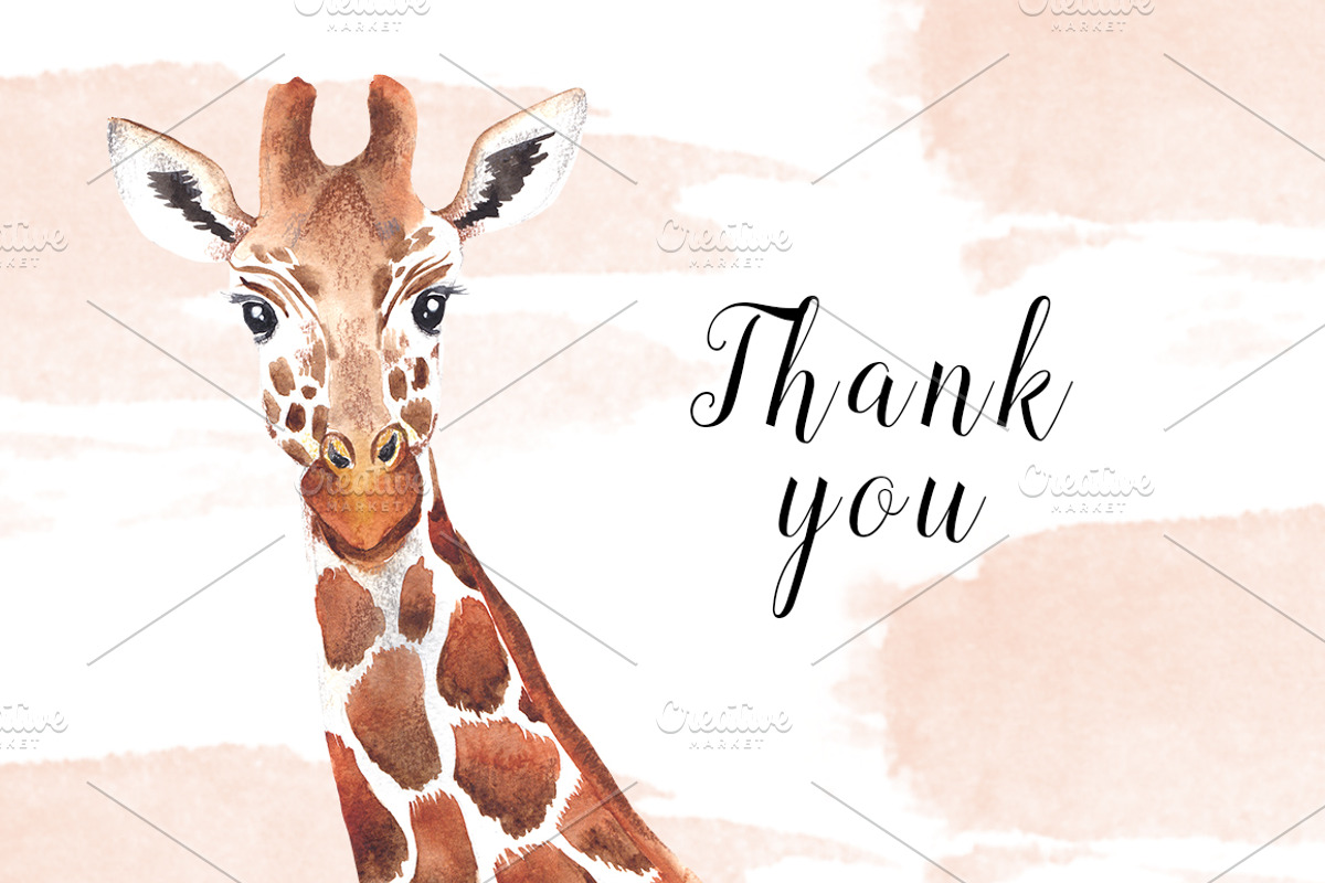 Giraffe love - watercolor set, an Illustration by Beauty Drops (Photo 7 of 7)