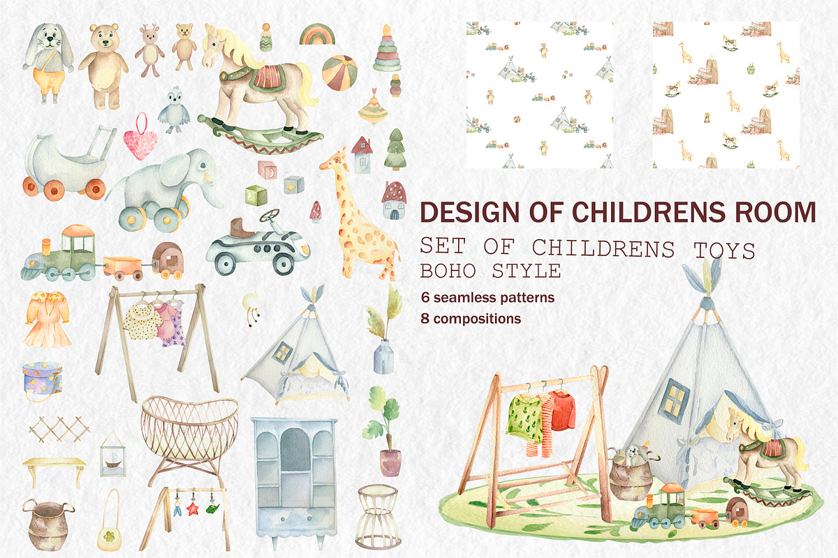 Design of childrens room, an Object Illustration by Watercolor arts (Photo 1 of 7)
