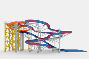 3D Model Waterpark Slide 7