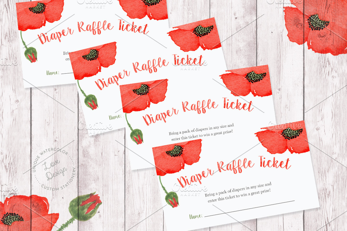 Watercolor Poppy Baby Shower Set, an Invitation Template by Love Design (Photo 4 of 5)