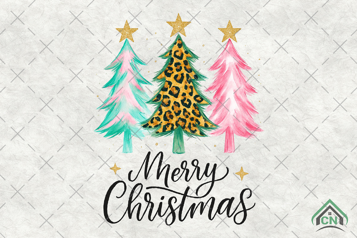 Merry Christmas Leopard Trees PNG, an Illustration by Craft Nest (Photo 1 of 6)