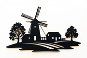 Dutch Windmill Field Set, an Illustration by BIPLOB EXPERT (Thumbnail 2 of 10)
