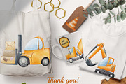 Watercolor Construction Clipart PNG, a Transportation Illustration by Mespilia (Thumbnail 5 of 5)