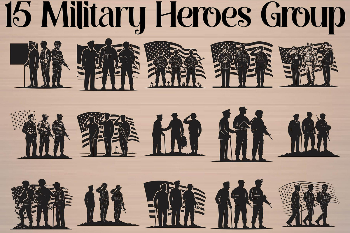 Military Heroes Group, an Object Graphic by Gfx_Store (Photo 16 of 16)