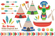 Bright Tribal Clipart & Vectors, an Illustration by Amanda Ilkov (Thumbnail 1 of 4)
