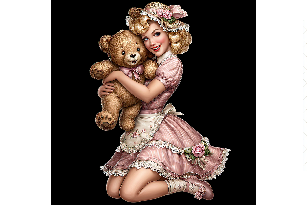 Girl With Teddy Bear Clipart PNG, a Person Illustration by Memories By Lea (Photo 3 of 20)