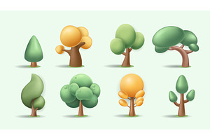 Abstract Trees 3D Illustration, an Object Illustration by alexdndz