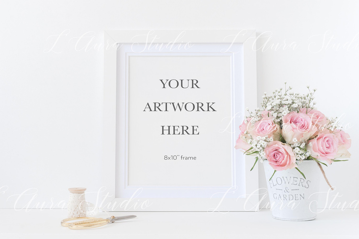 Frame mockup - wedding print mockup, a Print Template by L'Aura Studio