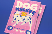 Pink Quirky Illustration Dog Walker, a Flyer Template by graphicook (Thumbnail 2 of 3)