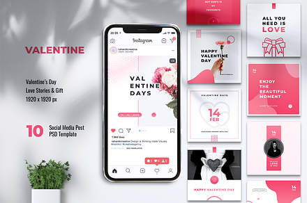 Happy Valentines Day Instagram Post, a Social Media Template by Rahardi Creative