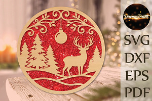 Christmas Deer Forest SVG, an Object Graphic by DreamPrint404