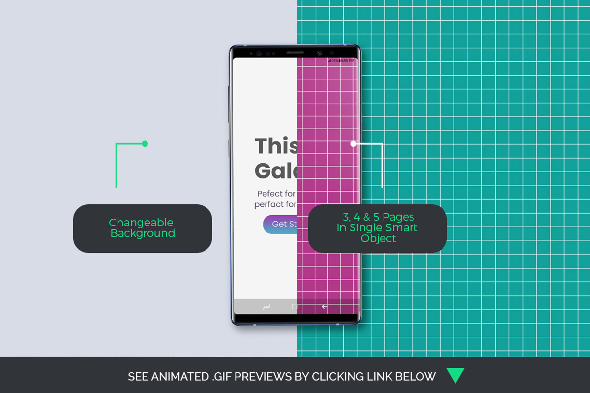 Animated Galaxy Note 9 Mock-Ups, an iPad Mockup by Modern Studio (Photo 2 of 3)