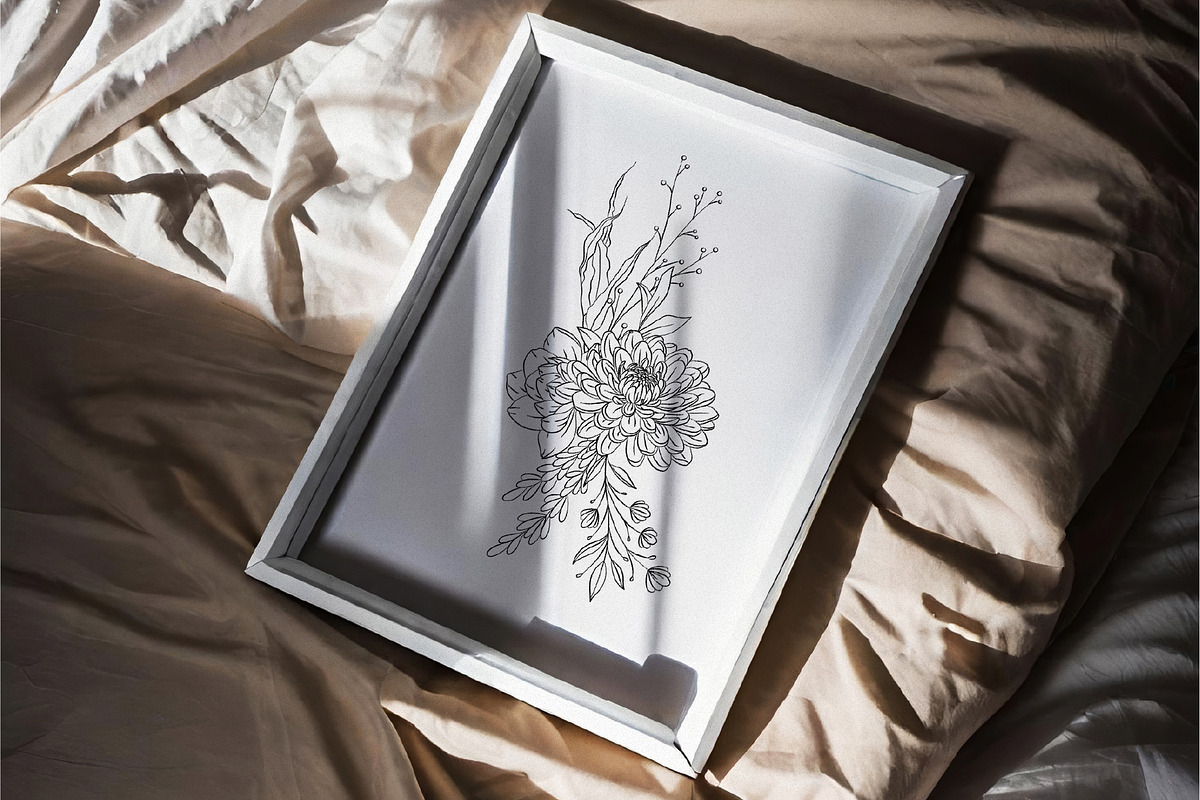Minimalist Line Art Flowers, a Decorative Illustration by La Petite Line Art (Photo 4 of 13)