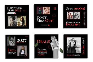 Black NewYear 2027 Social Media Post, a Social Media Template by ContestDesign