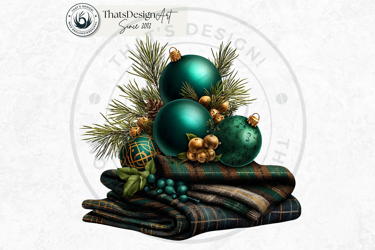 Christmas Baubbles Cliparts, a Seasonal Illustration by ThatsDesignArt (Photo 9 of 16)