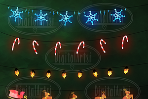 Watercolor Christmas String Lights