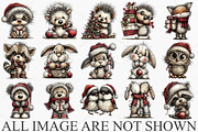 Whimsical Christmas Animals Clipart, a Seasonal Illustration by Canvas Craft (Thumbnail 4 of 7)