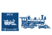 Vintage Train Vector Graphic, a Transportation Illustration by CarWrap design (Thumbnail 4 of 4)